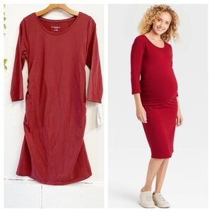 Maternity T Shirt Dress Red Liz Lange